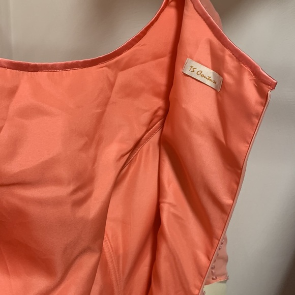 TS Couture LanTing Bridal Coral Sequin Bodice Mother of the Bride Dress - Picture 12 of 17